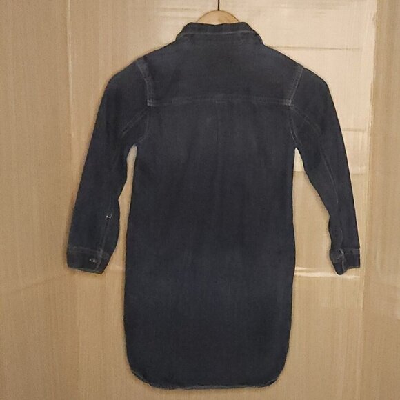 Old Navy Girls Dark Wash Denim Shirt Dress 8 - Picture 2 of 6